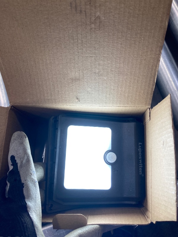 Photo 1 of ***(1 PACK ONLY -MISSING PARTS- SELLING AS IS) *** 
NIORSUN Solar Fence Lights,1 Pack Solars Deck Light,Warm White Color,Outdoor Bulb Waterproof Led IP65,Power Patio Lamp with Lenses for Outside/Backyard/Railing/Yard(Black)   ***(SOME DUST/DIRT RESIDUE, S