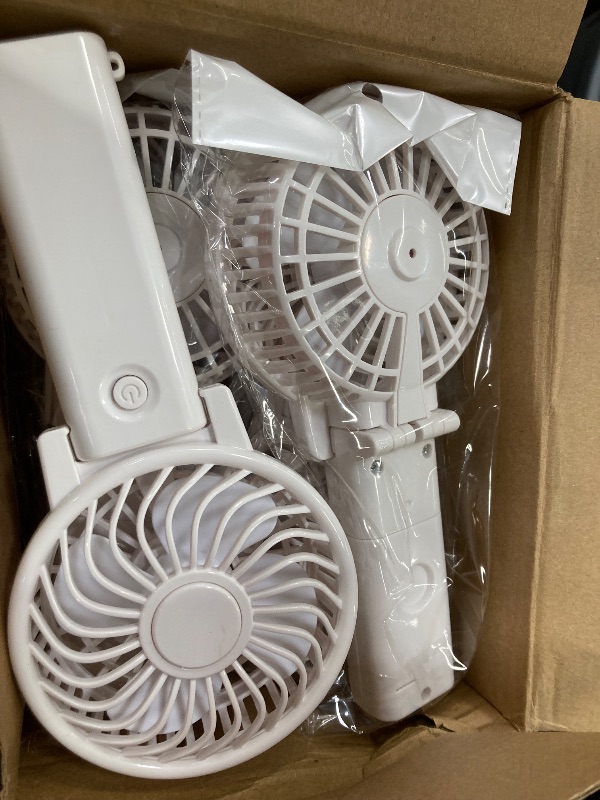 Photo 1 of 10 PCS Portable Handheld Fan Wedding Fan Personal Fan Small Hand Fan Portable Fan White for Wedding Bachelorette Favor
