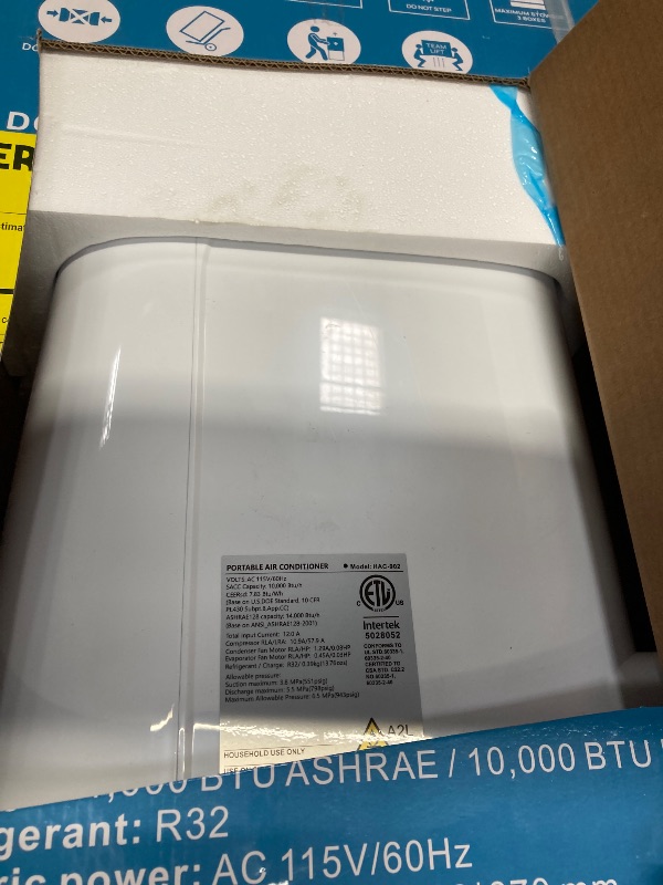Photo 1 of 14,000 BTU Portable Air Conditioner Cools Up to 700 Sq.Ft, Auto-Evaporation Low Noise Portable AC Unit with Remote Control Fits for Large Room, Office, Garage,White