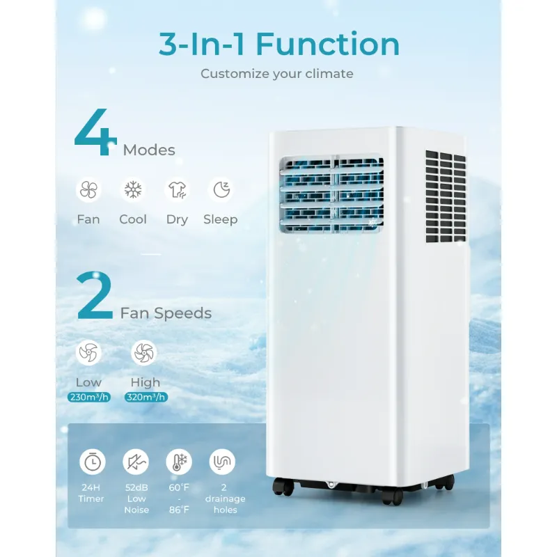 Photo 1 of ***(PARTS ONLY -- SELLING AS PARTS ONLY)***  Portable Air Conditioner 8000 BTU , Dehumidifier, Fan,Cool, 3 in 1 AC with Remote Control
