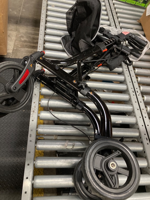 Photo 1 of ** Stock Picture For Reference Only ** COSYWILL Walker with Seat, Foldable Rollator Walker, Black
