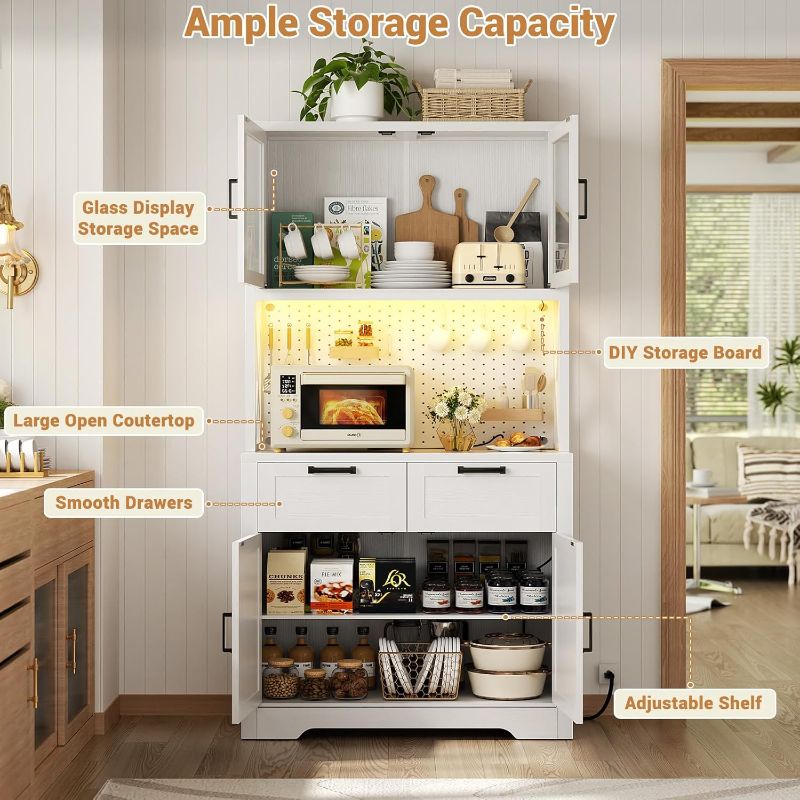 Photo 1 of ** Stock Picture for reference only ** See other pictures ** Pantry Cabinet , Tall Kitchen Pantry Storage Cabinet , DIY Pegboard, Drawers, Farmhouse Kitchen Hutch for Dining Room, White