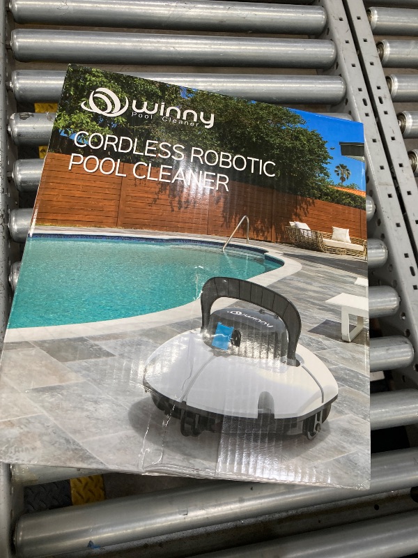 Photo 1 of (2025 Upgrade) Cordless Robotic Pool Cleaner, Winny Pool Cleaner Automatic Pool Vacuum with Dual Filters, 80 Mins Runtime, Ideal for Flat Above Pools Up to 645 Sq.Ft (White and Blue)
