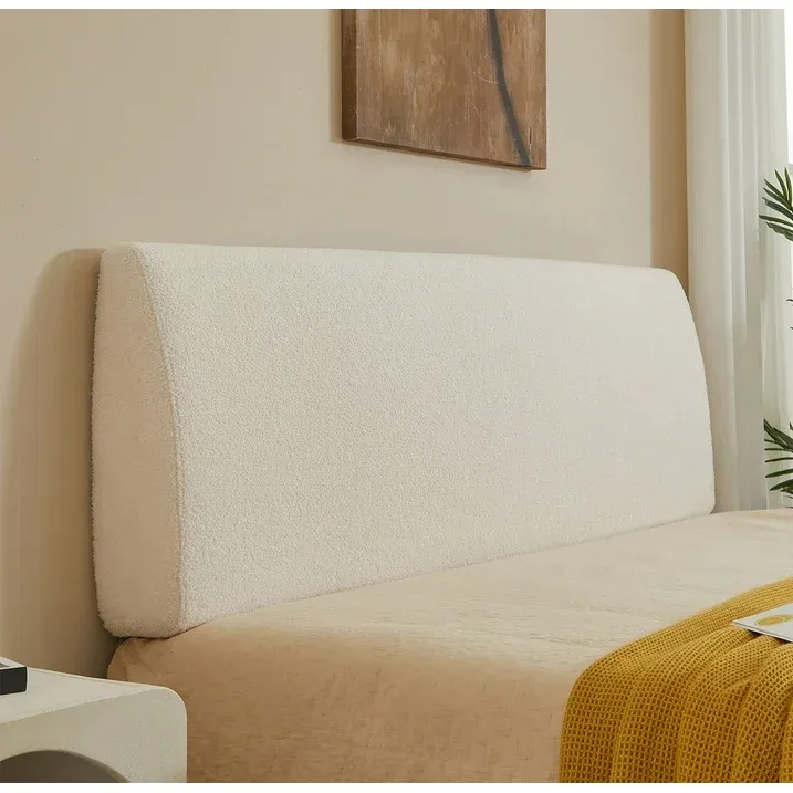 Photo 1 of ** Stock Picture For reference Only ** Pinmoco Memory Foam Upholstered Headboard Ergonomic Head Board for Bed, Teddy Velvet White