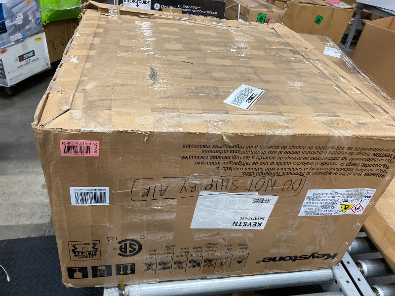 Photo 1 of **230 PLUG/HAS CRACK ON BOTTOM FRONT CORNER**Keystone 12,000 BTU Wall Mounted AC Unit and Dehumidifier, 230V, Wall Unit for Bedroom, Bathroom, Nursery, and Medium Sized Rooms up to 550 Sq.Ft., AC Wall Unit with Remote, Quiet, High Efficiency AC