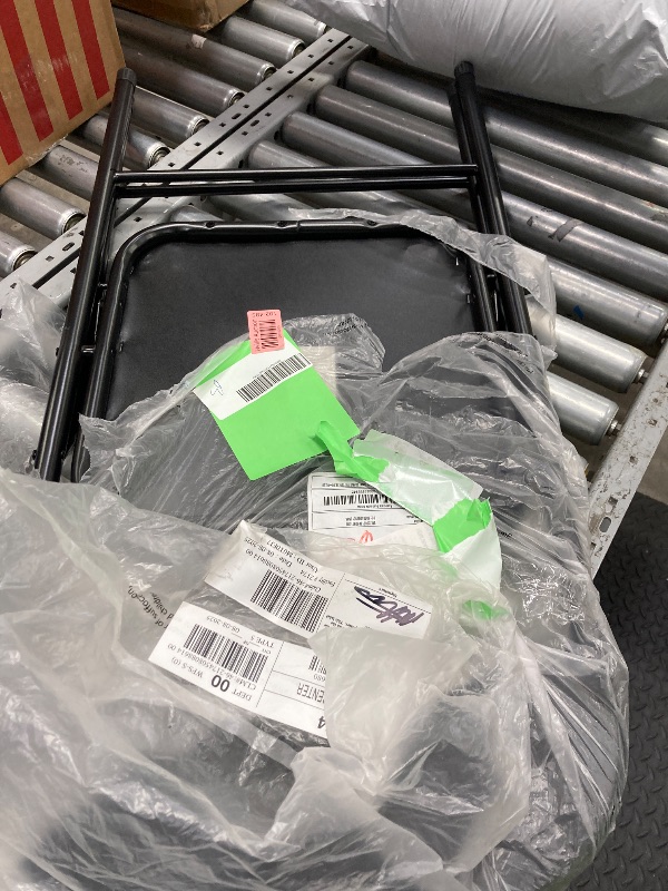 Photo 1 of "Folding Chair with Cushion, Black, 17-inch Seat Height"

