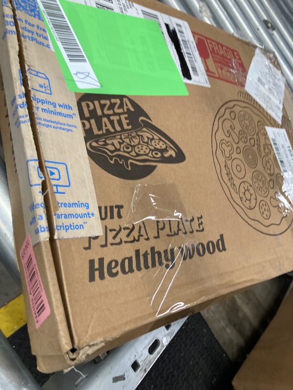 Photo 1 of **MISSING STONE/ONLY PIZZA PEEL, BRUSH, CUTTER AND PAPER***Gyreuni Pizza Stone Set, 5PCS 16" Large Pizza Stone for Oven and Grill with Pizza Peel(OAK), Pizza Stone Brush,Pizza Cutter & 10pcs Cooking Paper for Free, Baking Stone for Pizza, Bread,BBQ
