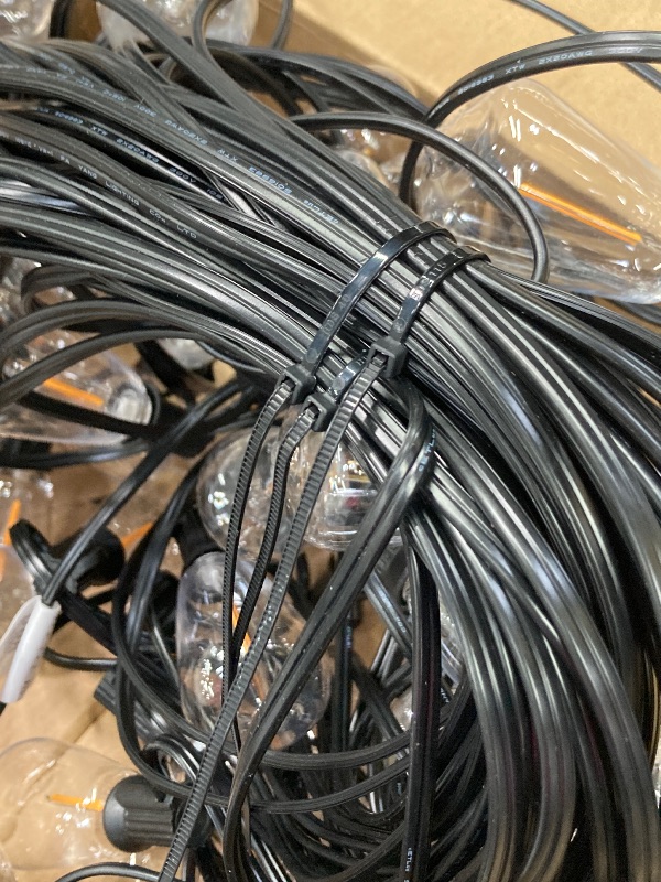 Photo 1 of ***(MISSING POWER CORD -SELLING AS IS)*** 
Airxon 25 FT Outdoor String Lights with 13 Shatterproof Waterproof LED Edison Bulbs Connectable Hanging Patio Lights for Balcony Porch Bistro Garden Decor
