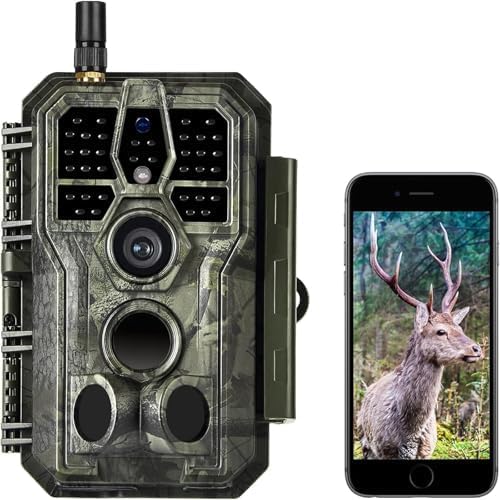 Photo 1 of **MISSING ANTENNA AND POWER PLUG**64MP 1296P WiFi Trail & Game Camera with 0.1s Trigger Speed No Glow Night Vision Motion Activated IP66 Waterproof Wireless Hunting Cam with App for Wildlife Hunting, Yard Security GREEN
