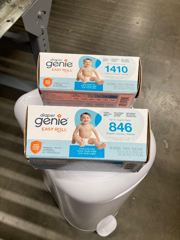 Photo 1 of **The photo is a reference, see the second photo**Diaper Genie Signature Gift Set | Includes Easy Roll Refill with 48 Bags | Holds Up to 2256 Newborn Diapers