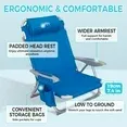Photo 1 of #WEJOY 2 PCS Backpack Beach Chair, 4-Position Adjustable Folding Chair, Aluminum Folding Beach Chair, Low Camping Chair for Adults with Headrest, Cup Holder, Towel Rack, Max Load 265 lbs
