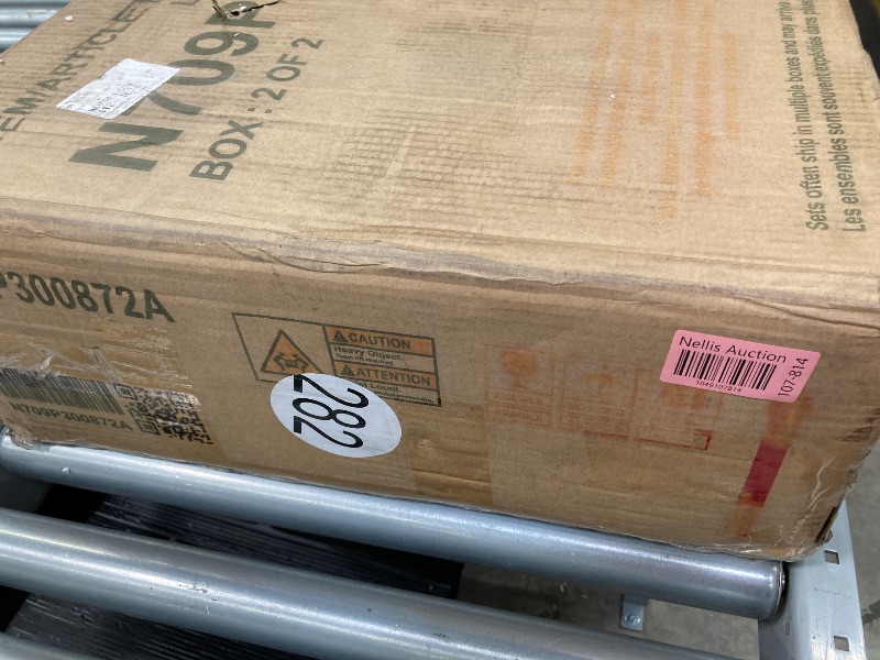 Photo 1 of ***(BOX 2 OF 2-MISSING BOX #1-SELLING AS IS -PARTS ONLY)*** 
Bellemave Kids Full Size Bed Frame with LED Light Strips, Upholstered House Bed for Kids, Wood Full Size Floor Bed with Slats, No Box Spring Needed, Beige