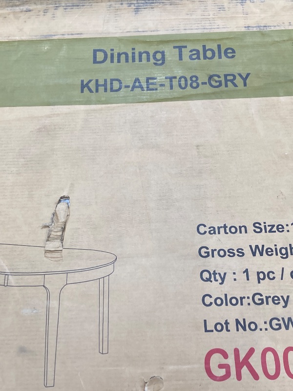 Photo 1 of ***(TABLE ONLY)*** VECELO Peatuk Solid Wood Dining Table, Modern Breakfast Dinette Kitchen Table for Dining Room, Kitchen, Grey