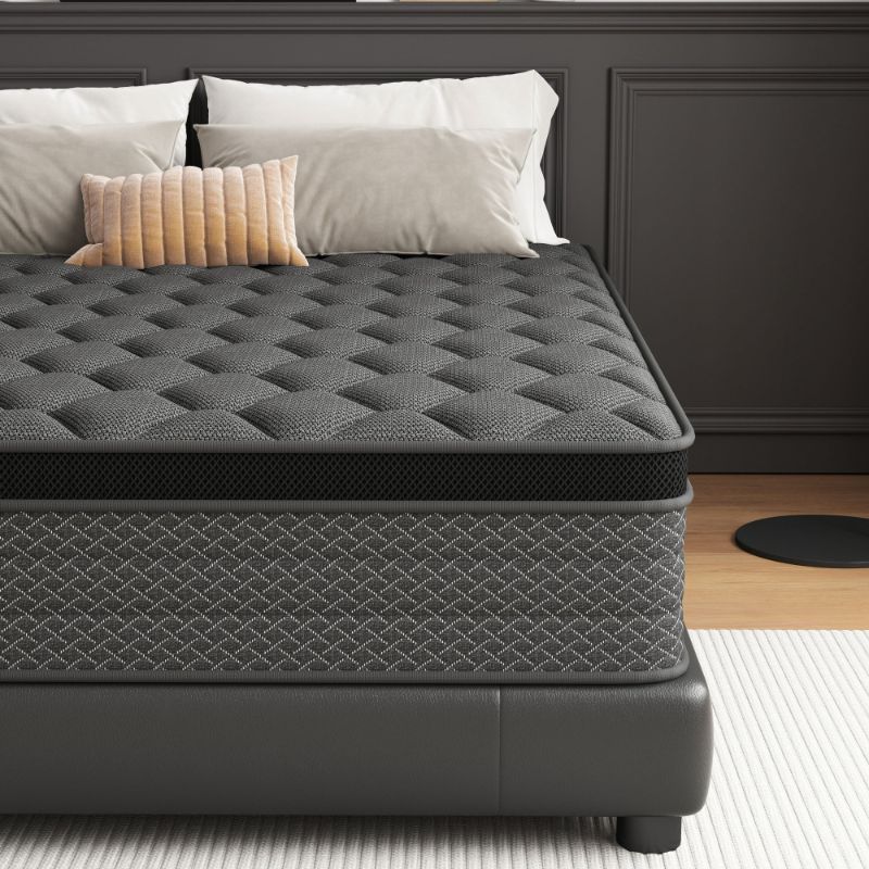 Photo 1 of **DAMAGED PACKAGING***Mocangtu 14" Queen Hybrid Mattress in a Box, Gel Memory Foam with Individually Wrapped Pocket Coils, Medium Firm, Pressure Relief, Cooling Sleep Support

