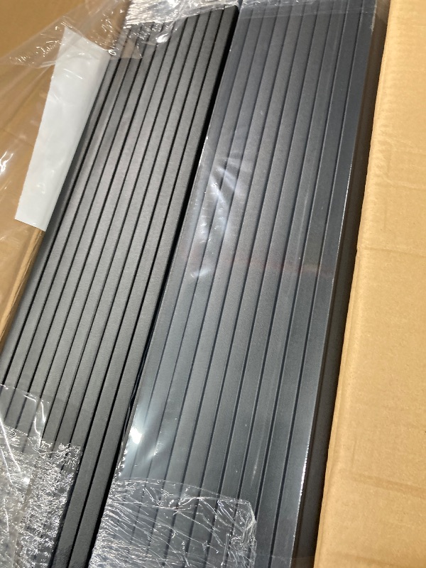 Photo 1 of 100 Pack Deck Balusters 26'' Rectangle Staircase Baluster, Black Metal Deck Spindle and Stairs Railing,Hollow Flat Deck Balusters for Deck Railing Porch