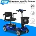 Photo 1 of **USED**Mbxcooter 15 Miles 4-Wheel Mobility Scooter for Adults/Seniors, Foldable Compact Elderly Scooter with Removable Basket, Cup Holder, 350W Powered Electric Wheelchair Device w/360WH Battery
