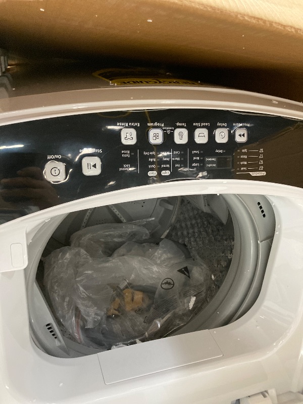 Photo 1 of **USED**BLACK+DECKER 3.0 Cu. Ft. Portable Washer, 26.5 lb. Capacity Washing Machine, 6 Cycles, Quick Connect Sink Adapter and Drain Hose Included, Transparent Lid & LED Display, BPW30MW, White