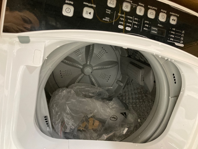 Photo 1 of **USED**BLACK+DECKER 3.0 Cu. Ft. Portable Washer, 26.5 lb. Capacity Washing Machine, 6 Cycles, Quick Connect Sink Adapter and Drain Hose Included, Transparent Lid & LED Display, BPW30MW, White