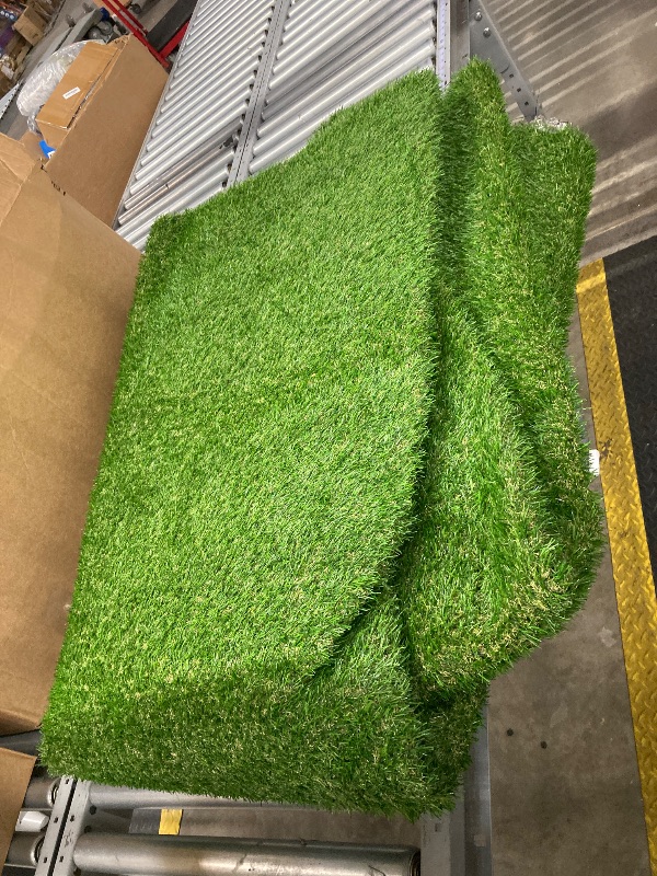 Photo 1 of ** UNKNOWN MEASUREMENTS**  Grass Turf for Pet Dogs, Fake Grass Lawn with Drain Holes, Indoor Outdoor Synthetic Grass Mat for Garden Gym Patio Balcony Playground Backyard, 