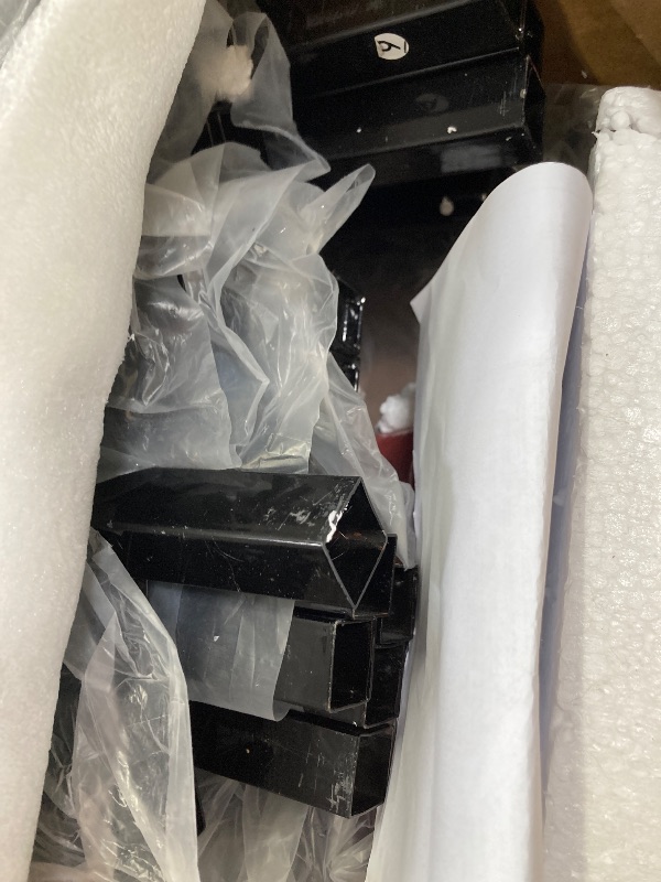 Photo 1 of ***BOX 2 OF 2 -MISSING BOX 1 OF 2 - SELLING AS PARTS ONLY*** 
Triple Twin Bunk Bed - 3-Tier Black Metal Frame, Space-Saving Design for Teens - No Box Spring Needed *product may differ slightly from picture*