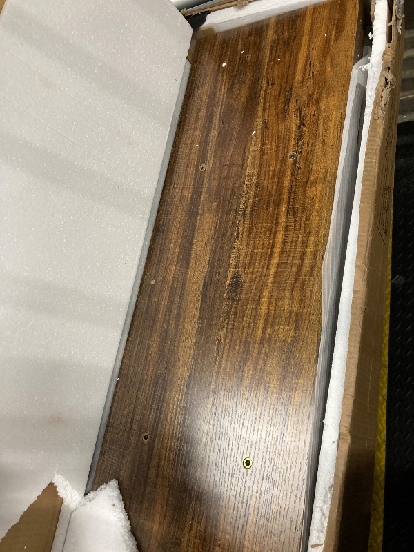 Photo 1 of Tribesigns 70.86-Inch Console Table for Entyrway, Farmhouse 2-Tier Entry Entrance Table, Narrow Long Sofa Table Behind Couch, Rustic Brown