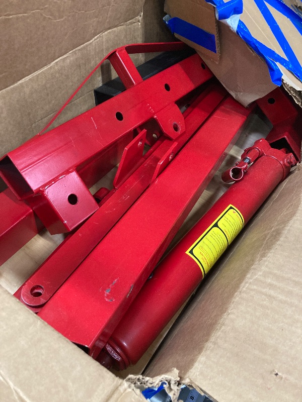 Photo 1 of 2 Ton Hydraulic Engine Hoist, 4400LB Folding Cherry Picker Shop Crane Hoist Lift with 6 Casters & Telescopic Boom for Lifting Motor, Garage, Workshop and Factory, Heavy Duty, Red