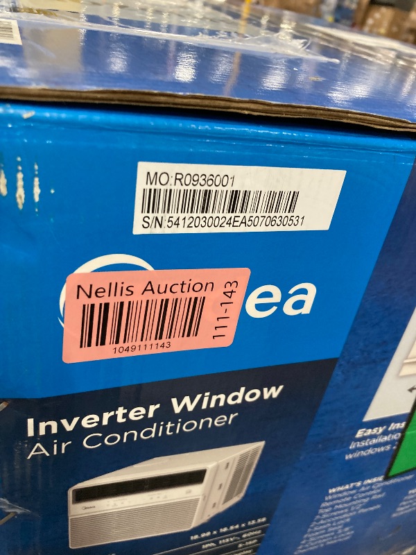 Photo 1 of ** PARTS ONLY** Midea 8,000 BTU Smart Inverter Window Air Conditioner with APP, Alexa Control, 115V AC Unit Cools up to 350 Sq. Ft, Quiet Operation, Energy Saving, Remote & Easy Installation Kit, White