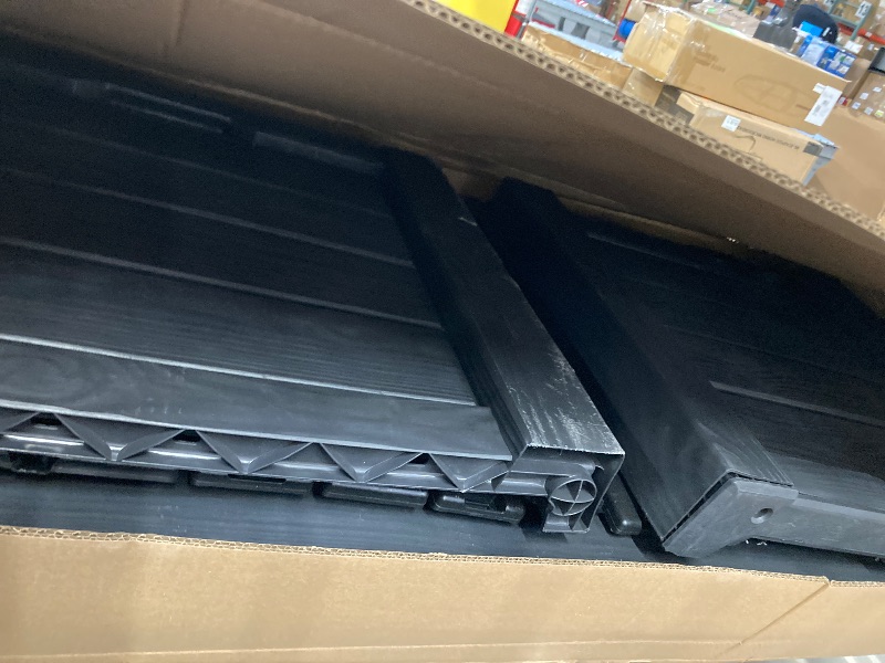 Photo 1 of ***(PARTS ONLY -MISSING PIECES -SELLING AS PARTS ONLY)***  Westwood 150 Gallon Resin Large Outdoor Storage Box for Patio Furniture, Outdoor Cushions, Garden Tools and Pool Floats, Dark Grey  ***(BOX RIPPED/TORN)***