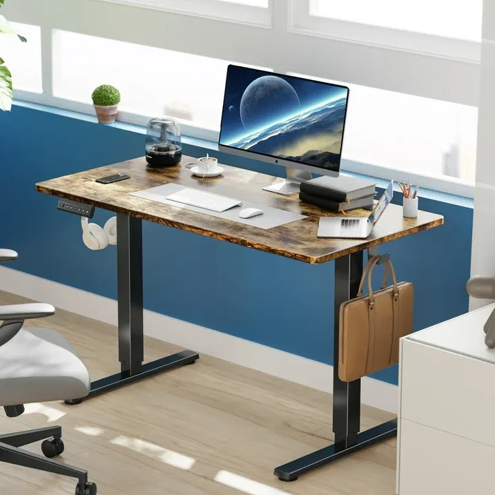 Photo 1 of **NO INSTRUCTIONS**edx Electric Standing Desk, Height Adjustable Desk, 55 x 24 Inches Ergonomic Stand up Desk with Memory Preset and T-Shaped Metal Bracket for Home Office