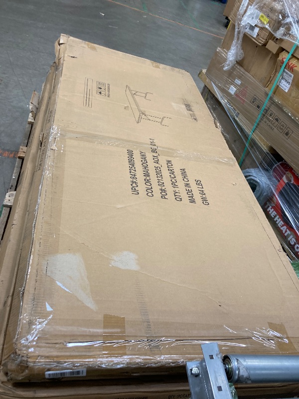 Photo 1 of **HAS SOME DAMAGE ON SIDES OF WOOD**Flash Furniture Frankie Commercial Grade 6-Foot Mahogany Melamine Laminate Folding Banquet Table