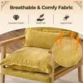 Photo 1 of 
Hero image 0 of Ktaxon Chenille Accent Chair, Solid Wood Armrests Armchair, Metal Frame for Stability, Single Sofa with Comfortable Cushions and Lumbar Pillow Yellow, 0 of 8





Visit the Ktaxon Store
Ktaxon Chenille Accent Chair, Solid Wood Armrests Ar