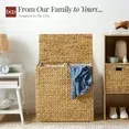 Photo 1 of ***(OPEN BOX, SOME CHIPS IN WICKER)*** 
Best Choice Products Large Natural Water Hyacinth Double Laundry Hamper Basket w/ 2 Liner Bags, Handles - Natural