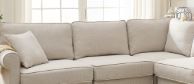 Photo 1 of ****BOX 1 OF 2 PARTIAL SET CUSHIONS ONLY**** Seater Convertible L Shaped Modular Sectional Sofa Corner Couch - Extra Wide Deep Seat Linen Upholstered Reversible Sofa&Couches with Thicked Cushions and Rolled Armrest