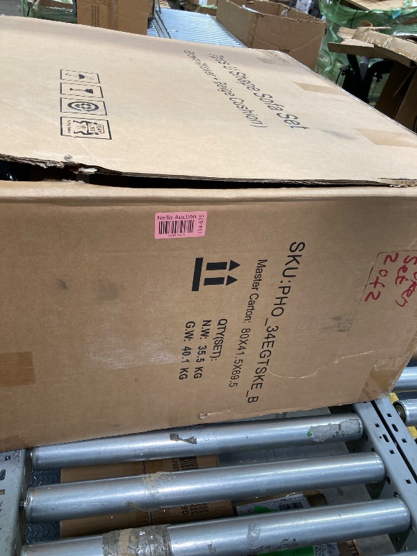 Photo 1 of ***BOX 2 OF 2 - PARTS ONLY -SELLING AS IS MISSING BOX 1 OF 2 *** Piece Outdoor Patio Furniture Set with Coffee Table, Rattan Deck Conversation Sofa Set, All-Weather Sectional Rattan Sofa with Glass Top Coffee Table, Garden, Porch, Poolside, Brown + Beige