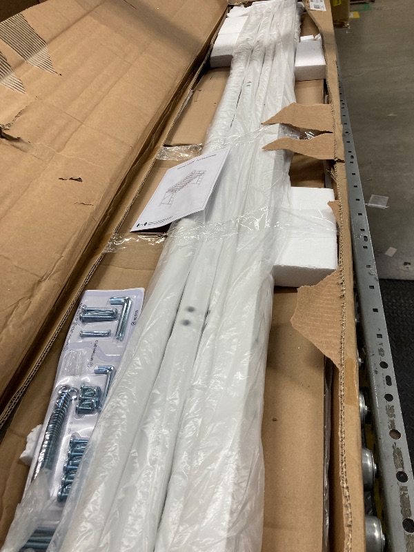 Photo 1 of ( MAY BE INCOMPLETE )Walker Edison Timothee Urban Industrial Metal Double over Loft Bunk Bed, Full Double, White