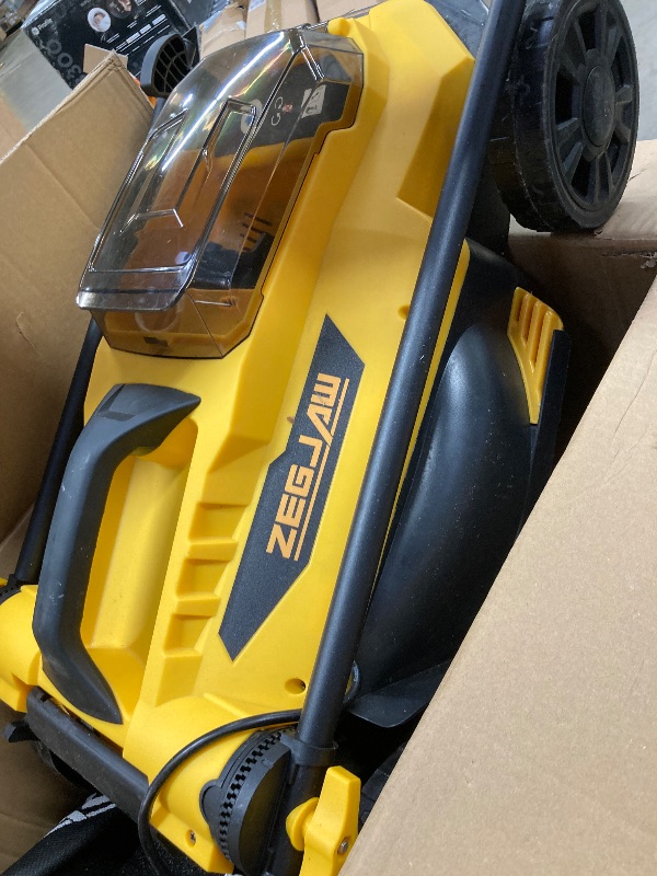 Photo 1 of ***DSIRTY**ZEGJAW Lawn Mower Cordless,13-Inch Electric Lawn Mower with 4.0Ah Battery and Charger, 2-in-1 Electric Mower with 5-Position Height Adjustment