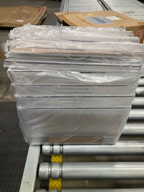 Photo 1 of **The photo is only to the reference, please see the second photo**Vtopmart 4 Pack Clear Stackable Storage Drawers,Easy to Assemble Bathroom Organizers and Storage with handles,Plastic Drawers for Kitchen Pantry,Cabinet,Under Sink Organization