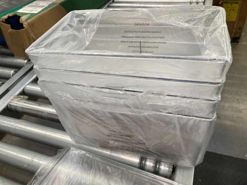 Photo 1 of **The photo is only to the reference, please see the second photo**Vtopmart 4 Pack Clear Stackable Storage Drawers,Easy to Assemble Bathroom Organizers and Storage with handles,Plastic Drawers for Kitchen Pantry,Cabinet,Under Sink Organization