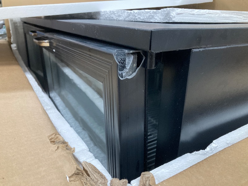 Photo 1 of **DAMAGED CORNER OF DOOR TOP FRONT SEE PIC**ECEVT 36" W Back Bar Cooler Under Counter Beverage Refrigerator 2 Glass Door 7.4 Cu.ft for Beer Soda Drinks Wine with LED Lighting for Commercial Display Beverage Fridge