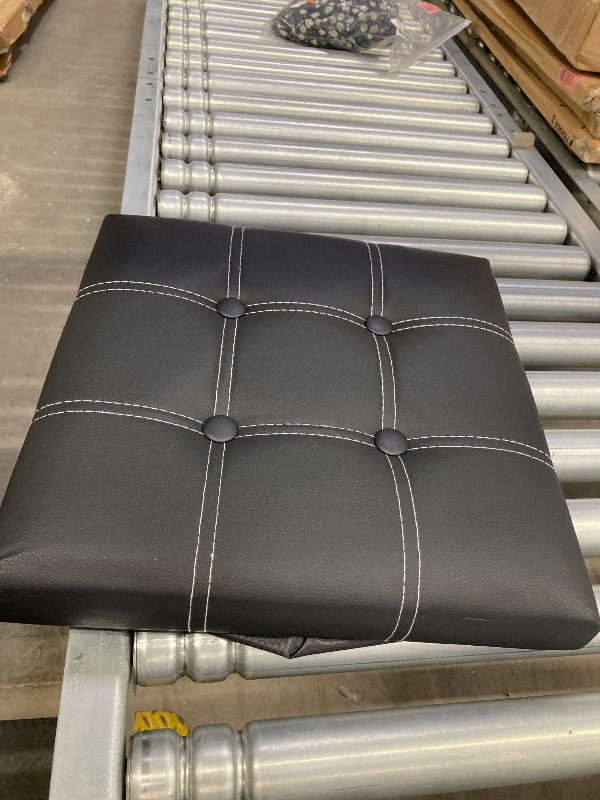 Photo 1 of **please see the second photo**Soyota Folding Leather Padded Storage Ottoman, Black
