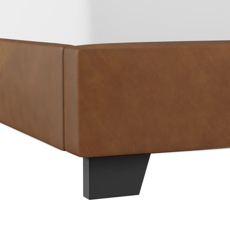 Photo 1 of ***Box 2 of 2***
Upholstered Queen Bed, Saddle Brown Faux Leather