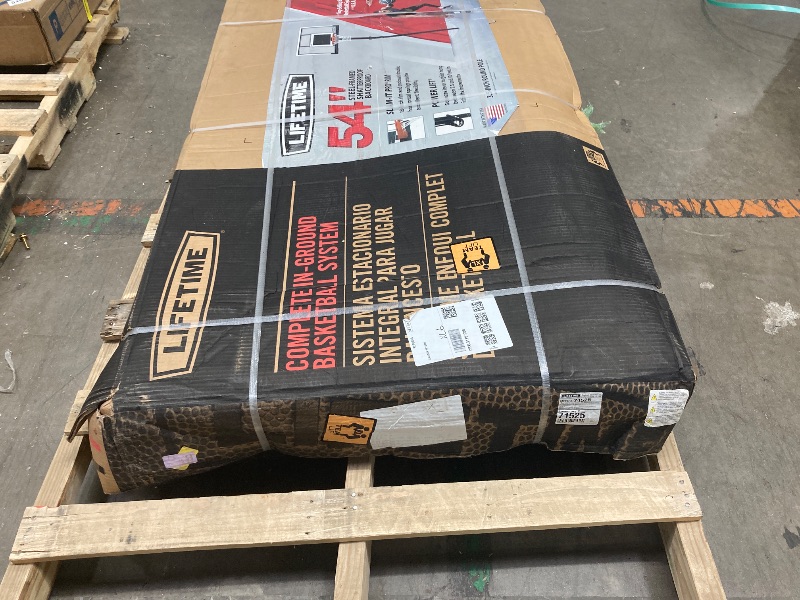 Photo 1 of    FACTORY SEALING
Lifetime Height Adjustable In Ground Basketball System, 54 Inch Shatterproof Backboard