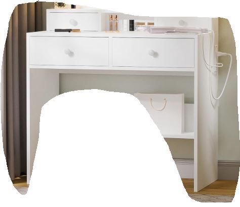 Photo 1 of ****ONLY THE TABLE DOESN'T HAVE THE MIRROR OR THE SEAT
 NEDYO White Vanity Desk