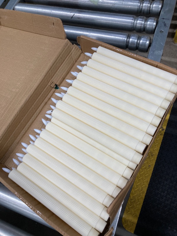 Photo 1 of ***MISSING PARTS - SELLING AS IS *** Funtery 43 Pcs Flameless LED Taper Candles 10 Inch Battery Operated Candles Bulk Flickering LED Candlesticks for Christmas Church Wedding Party (Ivory, Elegant Style)