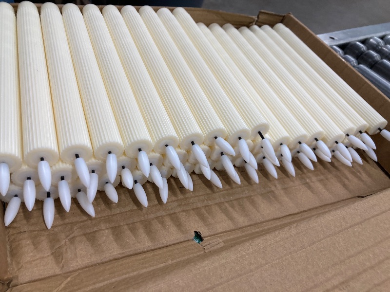 Photo 1 of ***MISSING PARTS - SELLING AS IS *** Funtery 43 Pcs Flameless LED Taper Candles 10 Inch Battery Operated Candles Bulk Flickering LED Candlesticks for Christmas Church Wedding Party (Ivory, Elegant Style)