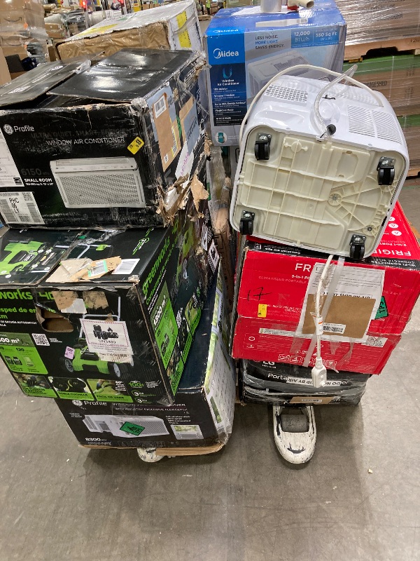 Photo 1 of ****no returns accepted***** final sale *****pallet with air conditioners and possible some fans only for parts, remote control or some part may be missing this pallet also contains small miscellanious item retail price is estimated for parts.