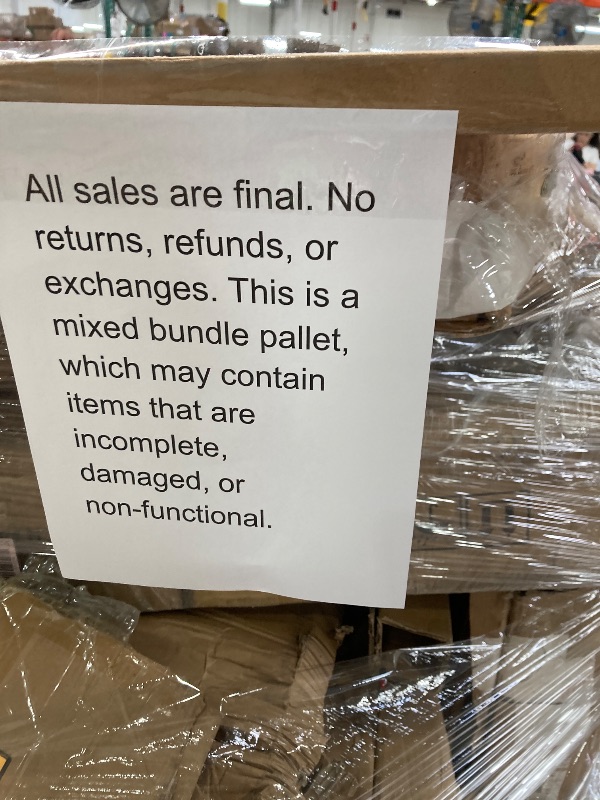 Photo 1 of ********no return no refund ********* pallet of different wooden items for example bed, mirrors, chairs, tables and much more returns are not accepted final sale
