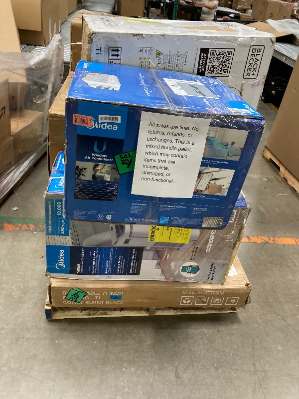 Photo 1 of ****no returns accepted***** final sale *****pallet with air conditioners and possible some fans only for parts, remote control or some part may be missing this pallet also contains small miscellanious item retail price is estimated for parts.