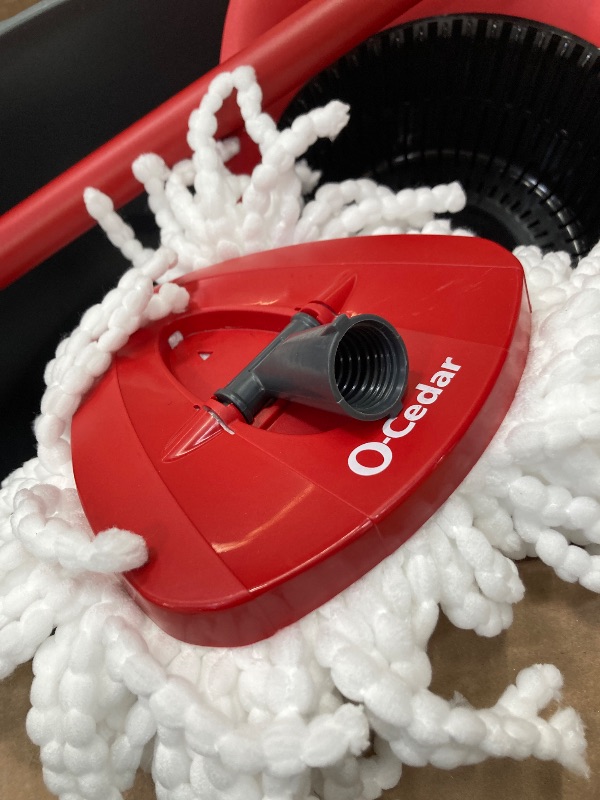 Photo 1 of ***(MISSING REFILL -SELLING AS IS ONLY)*** 
O-Cedar Easywring Microfiber Spin Mop & Bucket Floor Cleaning System Red / Gray
