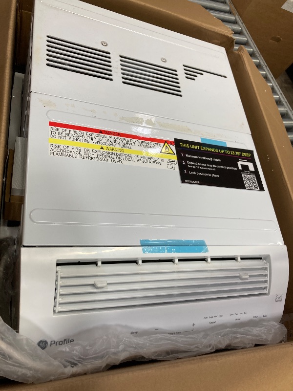 Photo 1 of ***(PARTS ONLY - NOT FUNCTIONING PROPERLY -SELLING AS PARTS ONLY)*** Profile AHTT06BC GE Clearview Air Conditioner 6,100, WiFi Enabled, Ultra Quiet for Small Rooms up to 250 Sq. FT, Full Window View with Easy Installation, Flex-Depth Design, 6100 BTU, Whi